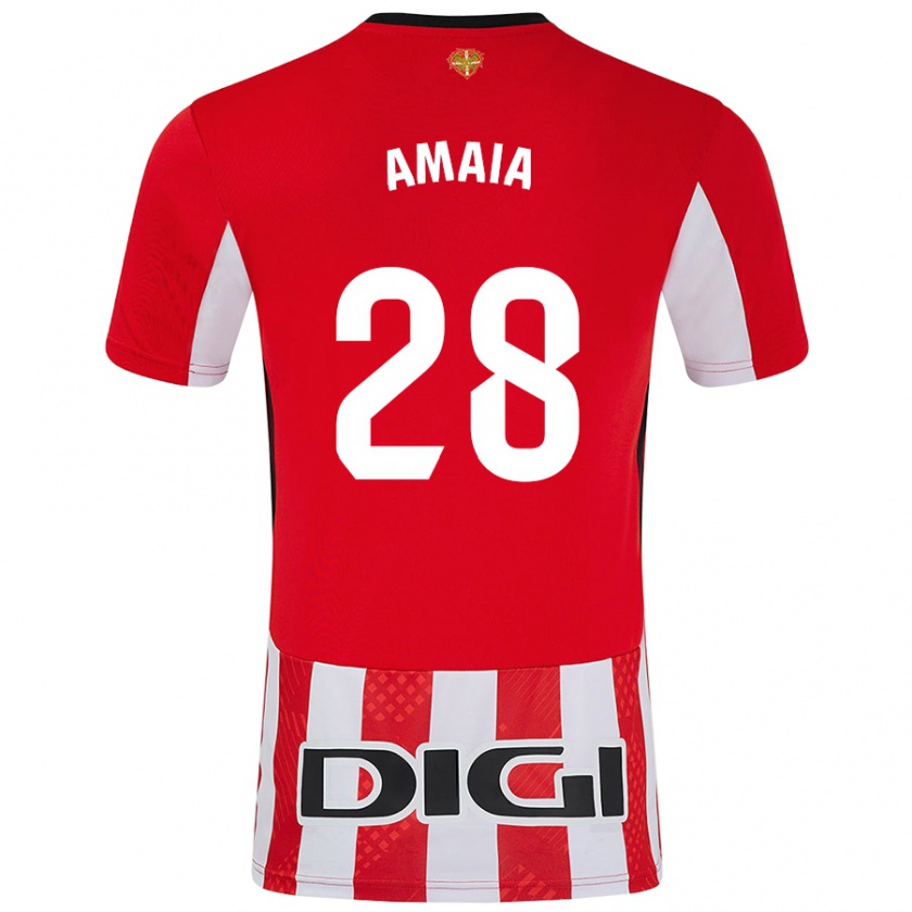 Kandiny Kinder Amaia Martinez De La Peña #28 Rot Weiß Heimtrikot Trikot 2024/25 T-Shirt