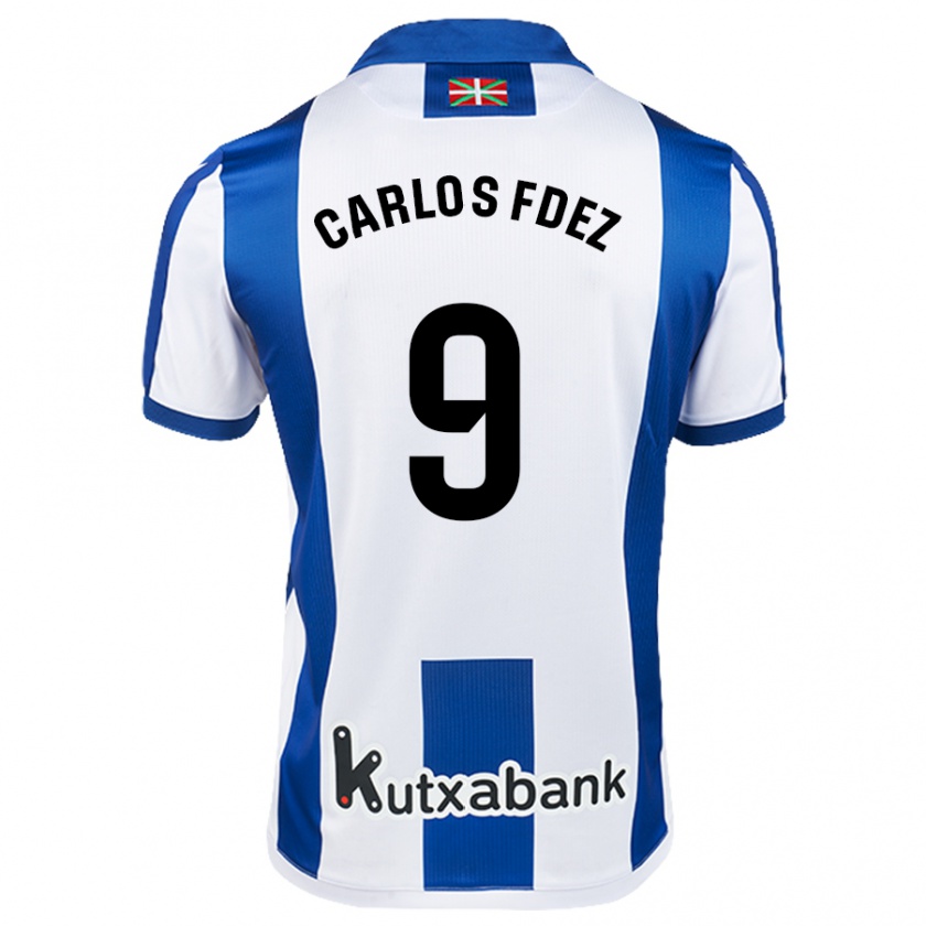 Kandiny Kinder Carlos Fernández #9 Weiß Blau Heimtrikot Trikot 2024/25 T-Shirt