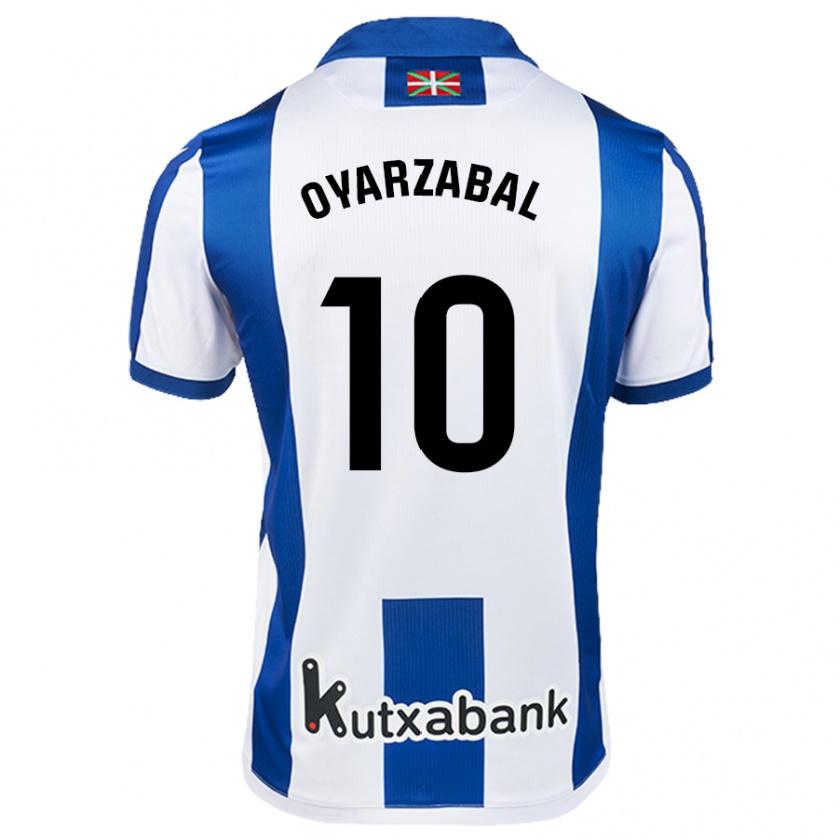 Kandiny Kinder Mikel Oyarzabal #10 Weiß Blau Heimtrikot Trikot 2024/25 T-Shirt