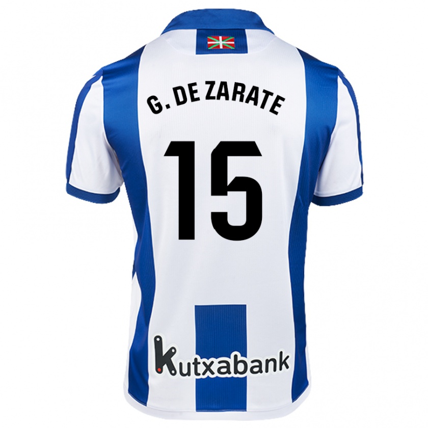 Kandiny Kinder Urko González De Zarate #15 Weiß Blau Heimtrikot Trikot 2024/25 T-Shirt