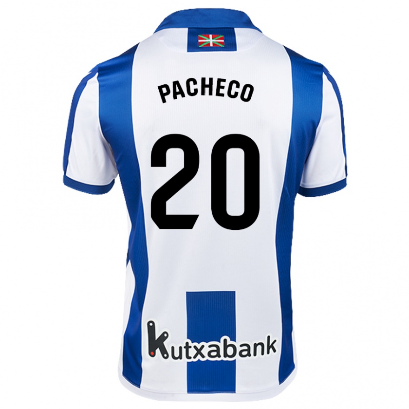 Kandiny Kinder Jon Pacheco #20 Weiß Blau Heimtrikot Trikot 2024/25 T-Shirt