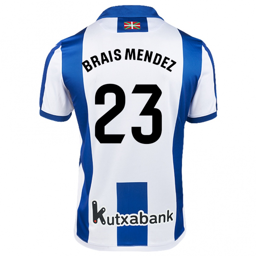 Kandiny Kinder Brais Méndez #23 Weiß Blau Heimtrikot Trikot 2024/25 T-Shirt