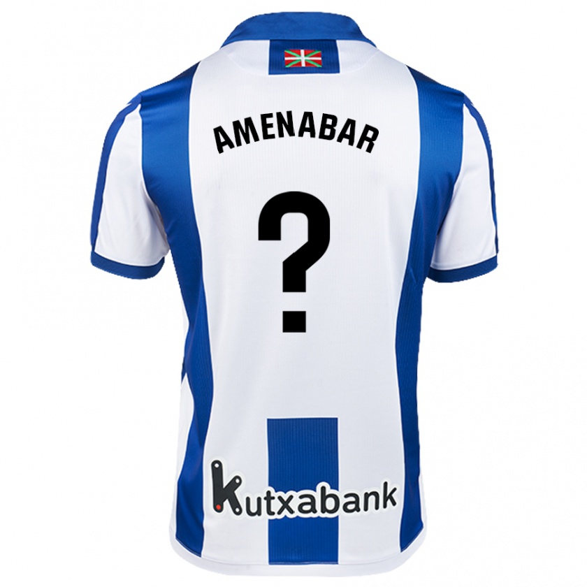 Kandiny Kinder Aritz Amenabar #0 Weiß Blau Heimtrikot Trikot 2024/25 T-Shirt