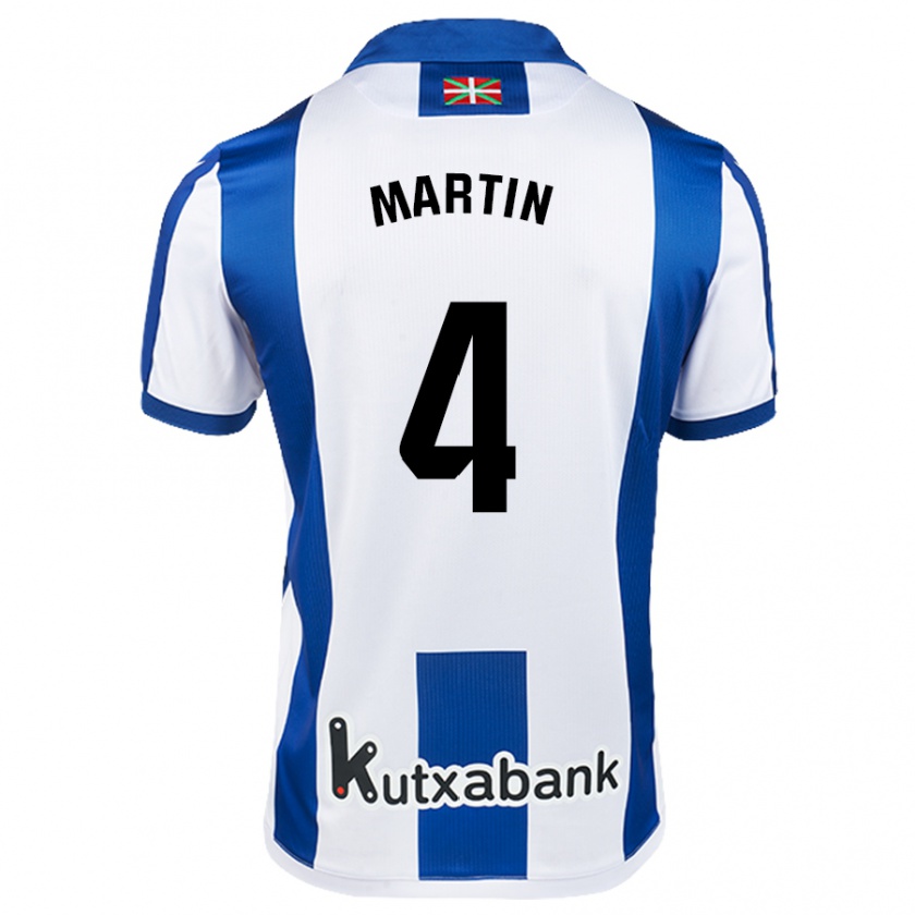 Kandiny Kinder Jon Martín #4 Weiß Blau Heimtrikot Trikot 2024/25 T-Shirt