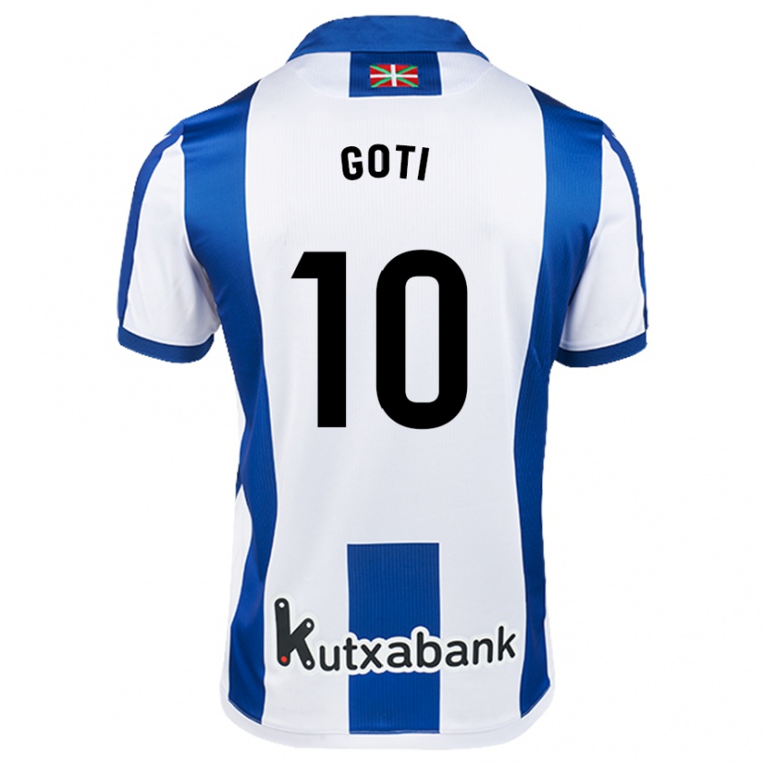 Kandiny Kinder Mikel Goti #10 Weiß Blau Heimtrikot Trikot 2024/25 T-Shirt