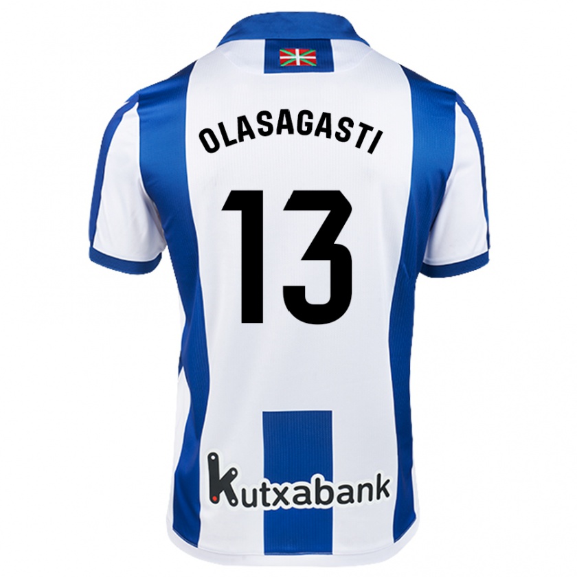 Kandiny Kinder Lander Olasagasti #13 Weiß Blau Heimtrikot Trikot 2024/25 T-Shirt