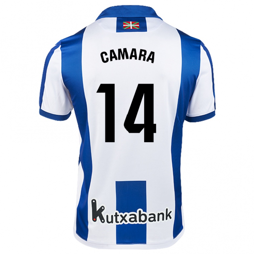 Kandiny Kinder Ibra Cámara #14 Weiß Blau Heimtrikot Trikot 2024/25 T-Shirt