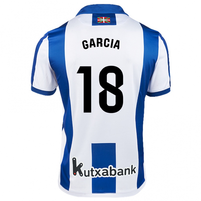 Kandiny Kinder Eder García #18 Weiß Blau Heimtrikot Trikot 2024/25 T-Shirt