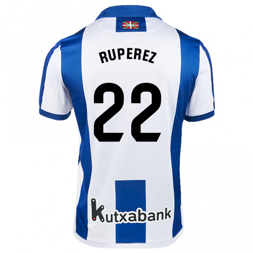 Kandiny Kinder Iñaki Rupérez #22 Weiß Blau Heimtrikot Trikot 2024/25 T-Shirt