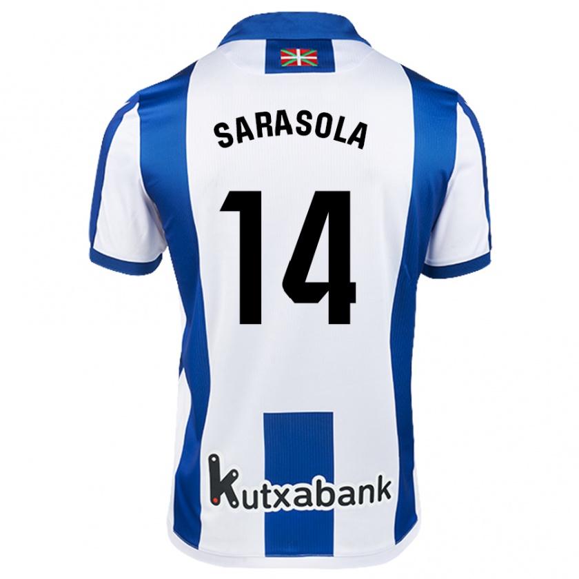 Kandiny Kinder Izarne Sarasola #14 Weiß Blau Heimtrikot Trikot 2024/25 T-Shirt