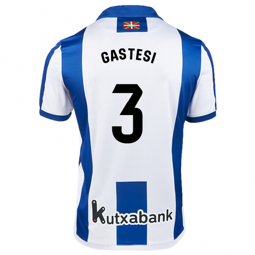 Kandiny Kinder Gorka Gastesi #3 Weiß Blau Heimtrikot Trikot 2024/25 T-Shirt