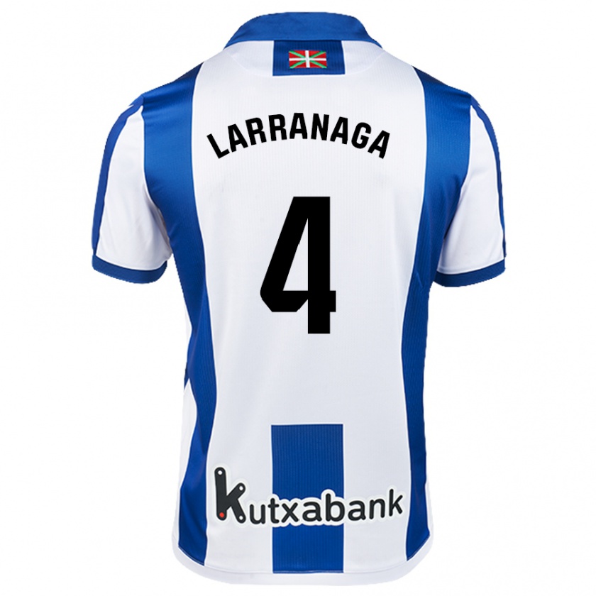 Kandiny Kinder Aitor Larrañaga #4 Weiß Blau Heimtrikot Trikot 2024/25 T-Shirt