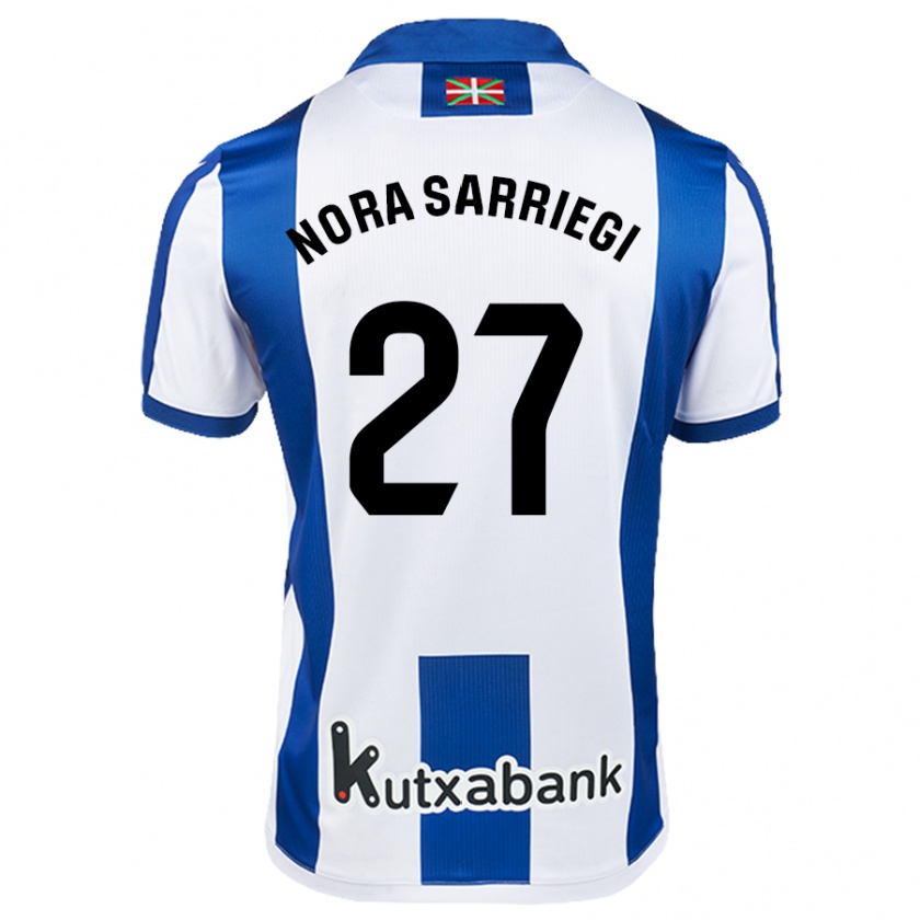 Kandiny Kinder Nora Sarriegi Galdos #27 Weiß Blau Heimtrikot Trikot 2024/25 T-Shirt