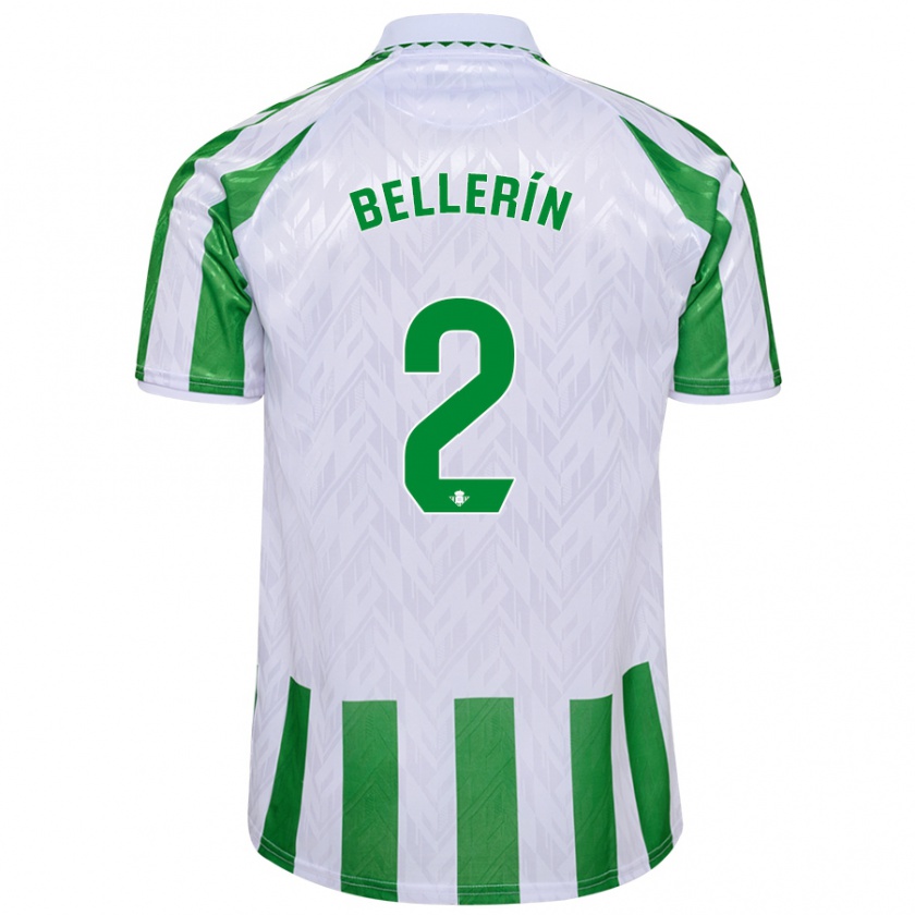 Kandiny Kinder Héctor Bellerín #2 Grün Weiße Streifen Heimtrikot Trikot 2024/25 T-Shirt