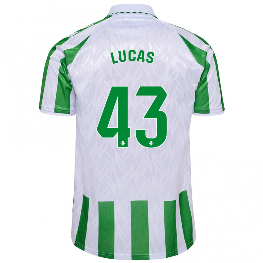 Kandiny Kinder Lucas Alcázar #43 Grün Weiße Streifen Heimtrikot Trikot 2024/25 T-Shirt