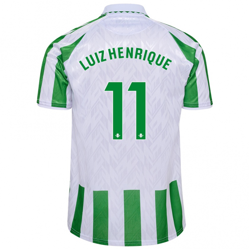 Kandiny Kinder Luiz Henrique #11 Grün Weiße Streifen Heimtrikot Trikot 2024/25 T-Shirt