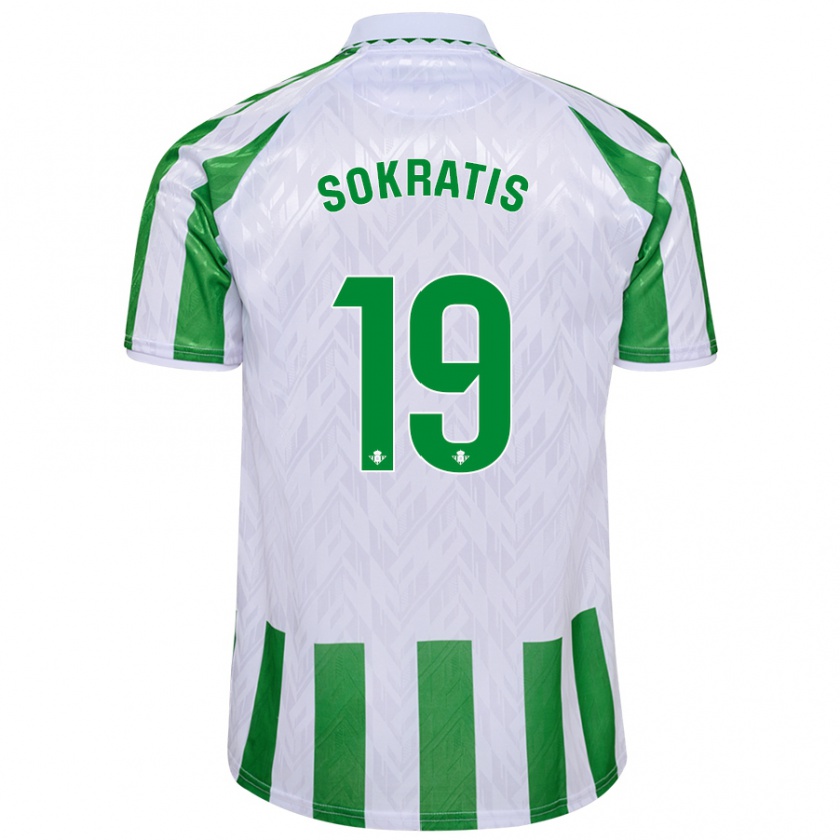 Kandiny Kinder Sokratis Papastathopoulos #19 Grün Weiße Streifen Heimtrikot Trikot 2024/25 T-Shirt