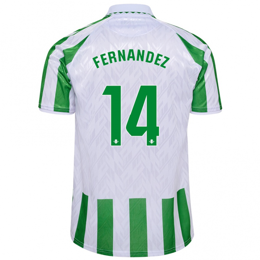 Kandiny Kinder Quique Fernández #14 Grün Weiße Streifen Heimtrikot Trikot 2024/25 T-Shirt