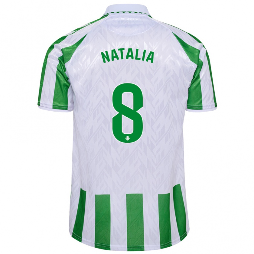 Kandiny Kinder Natalia Montilla Martinez #8 Grün Weiße Streifen Heimtrikot Trikot 2024/25 T-Shirt