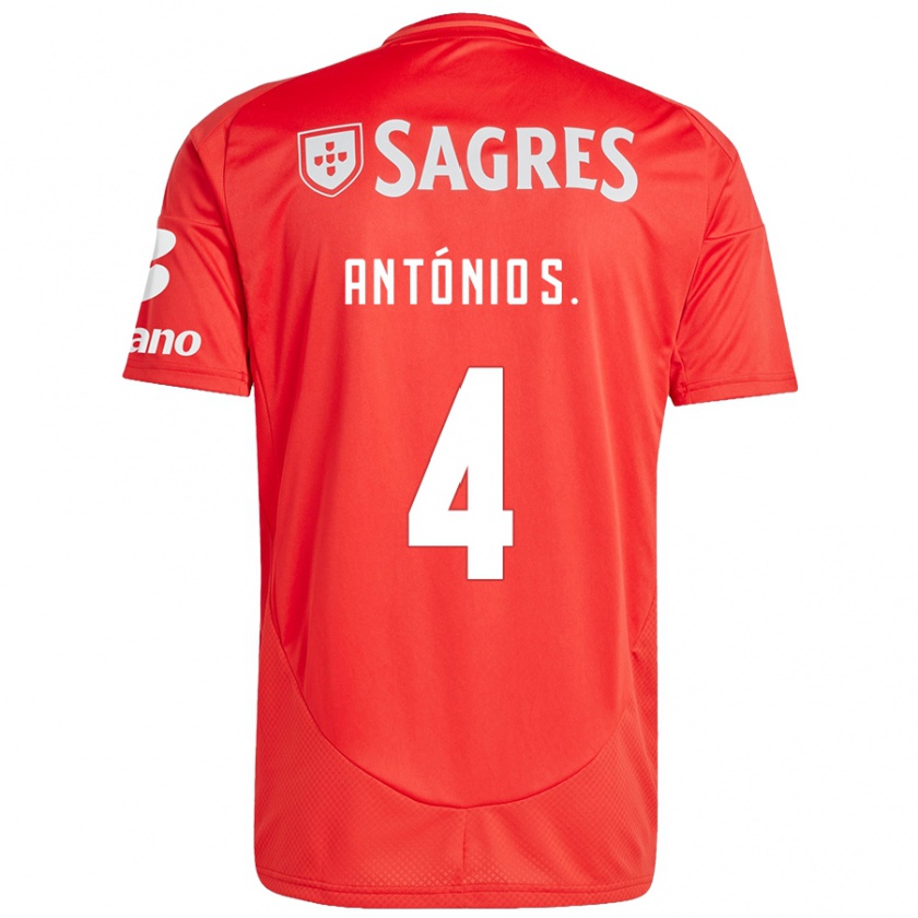 Kandiny Kinder António Silva #4 Rot Weiß Heimtrikot Trikot 2024/25 T-Shirt