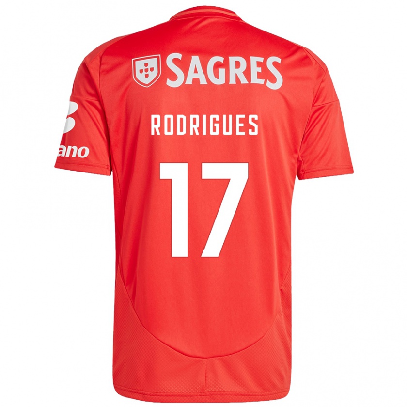 Kandiny Kinder Tiago Rodrigues #17 Rot Weiß Heimtrikot Trikot 2024/25 T-Shirt