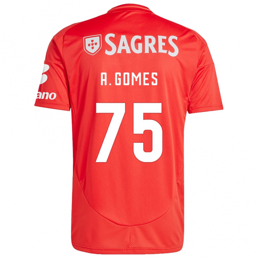 Kandiny Kinder André Gomes #75 Rot Weiß Heimtrikot Trikot 2024/25 T-Shirt