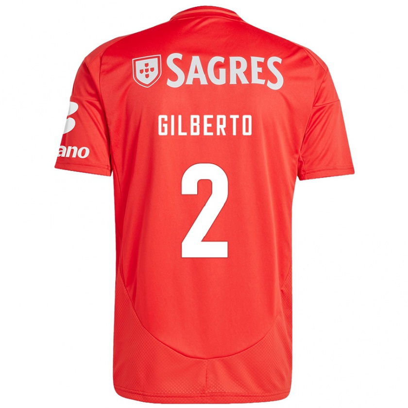 Kandiny Kinder Gilberto #2 Rot Weiß Heimtrikot Trikot 2024/25 T-Shirt