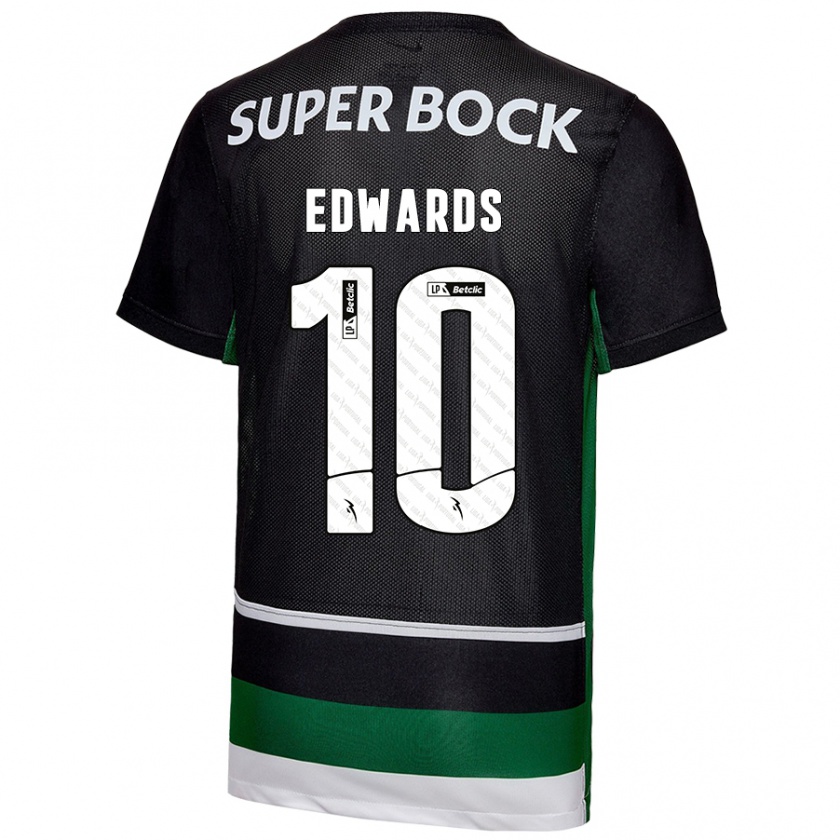 Kandiny Kinder Marcus Edwards #10 Schwarz Weiß Grün Heimtrikot Trikot 2024/25 T-Shirt