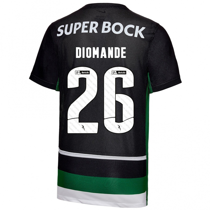 Kandiny Kinder Ousmane Diomande #26 Schwarz Weiß Grün Heimtrikot Trikot 2024/25 T-Shirt