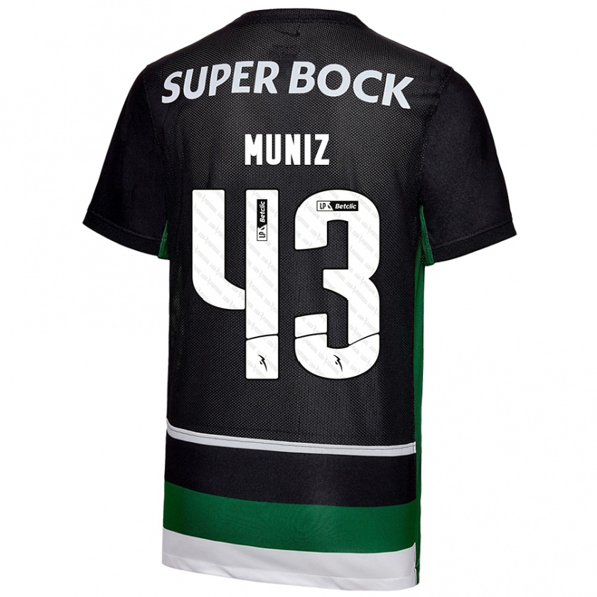 Kandiny Kinder João Muniz #43 Schwarz Weiß Grün Heimtrikot Trikot 2024/25 T-Shirt