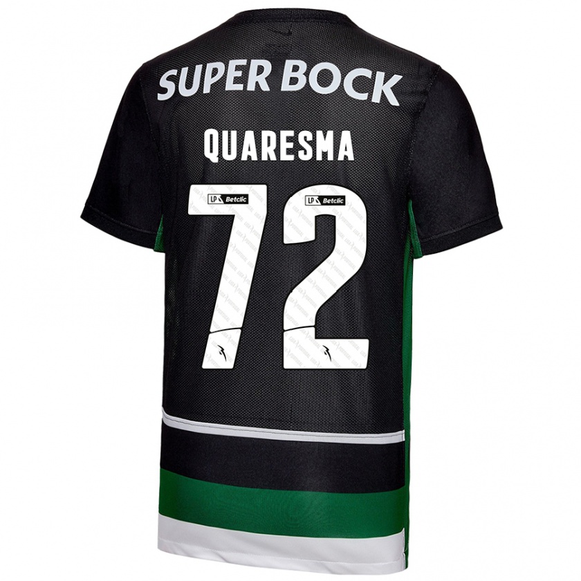 Kandiny Kinder Eduardo Quaresma #72 Schwarz Weiß Grün Heimtrikot Trikot 2024/25 T-Shirt