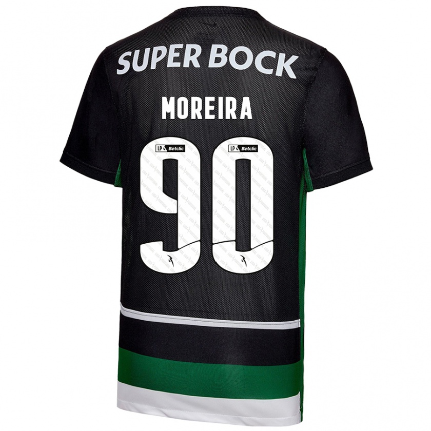 Kandiny Kinder Afonso Moreira #90 Schwarz Weiß Grün Heimtrikot Trikot 2024/25 T-Shirt