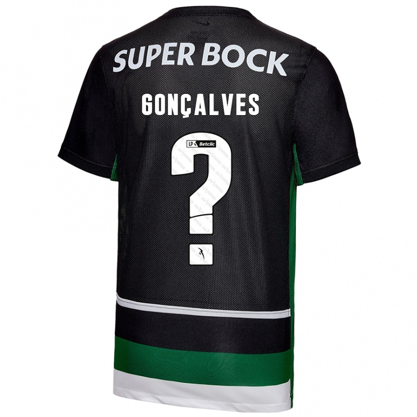 Kandiny Kinder Flávio Gonçalves #0 Schwarz Weiß Grün Heimtrikot Trikot 2024/25 T-Shirt