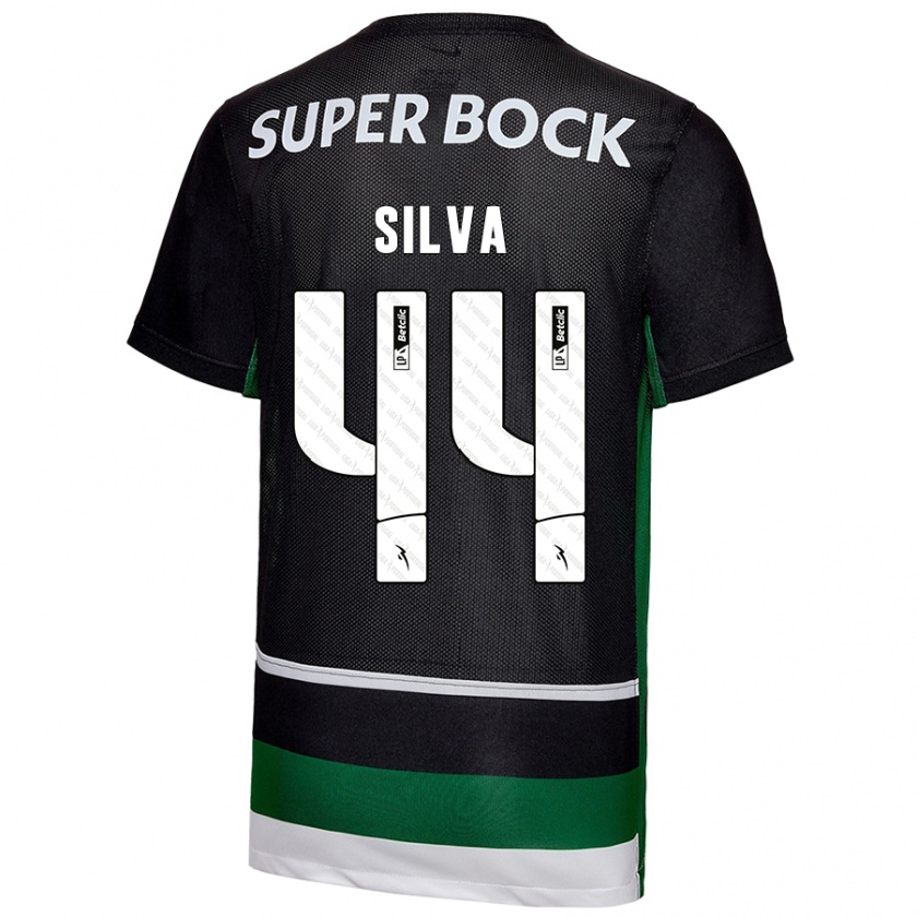 Kandiny Kinder Pedro Silva #44 Schwarz Weiß Grün Heimtrikot Trikot 2024/25 T-Shirt