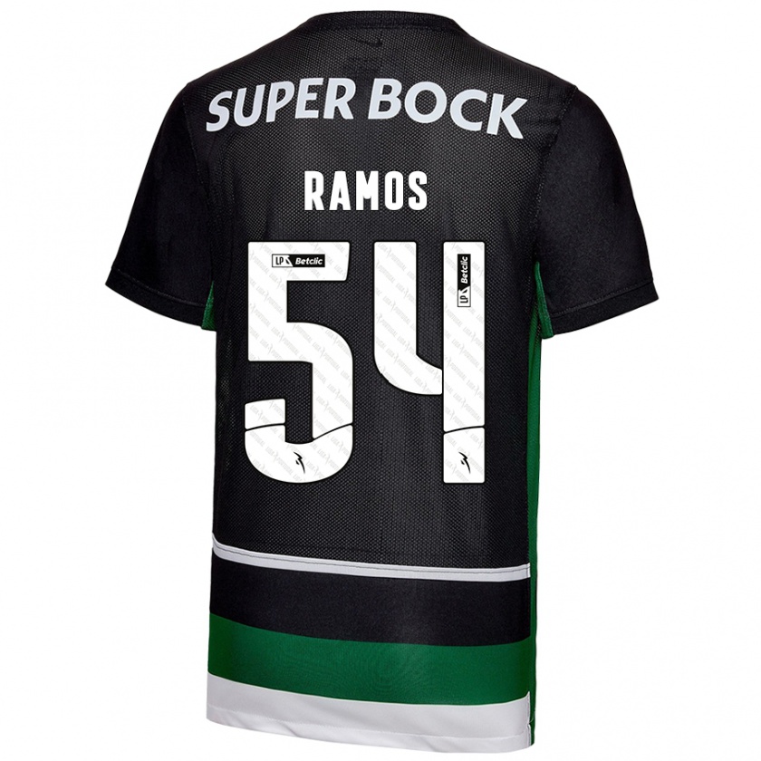 Kandiny Kinder Bruno Ramos #54 Schwarz Weiß Grün Heimtrikot Trikot 2024/25 T-Shirt