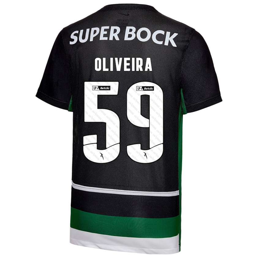 Kandiny Kinder Kauã Oliveira #59 Schwarz Weiß Grün Heimtrikot Trikot 2024/25 T-Shirt