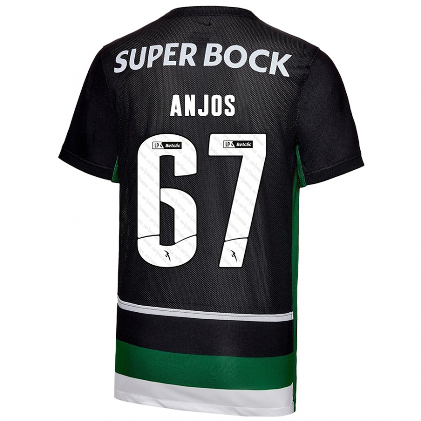 Kandiny Kinder Lucas Anjos #67 Schwarz Weiß Grün Heimtrikot Trikot 2024/25 T-Shirt