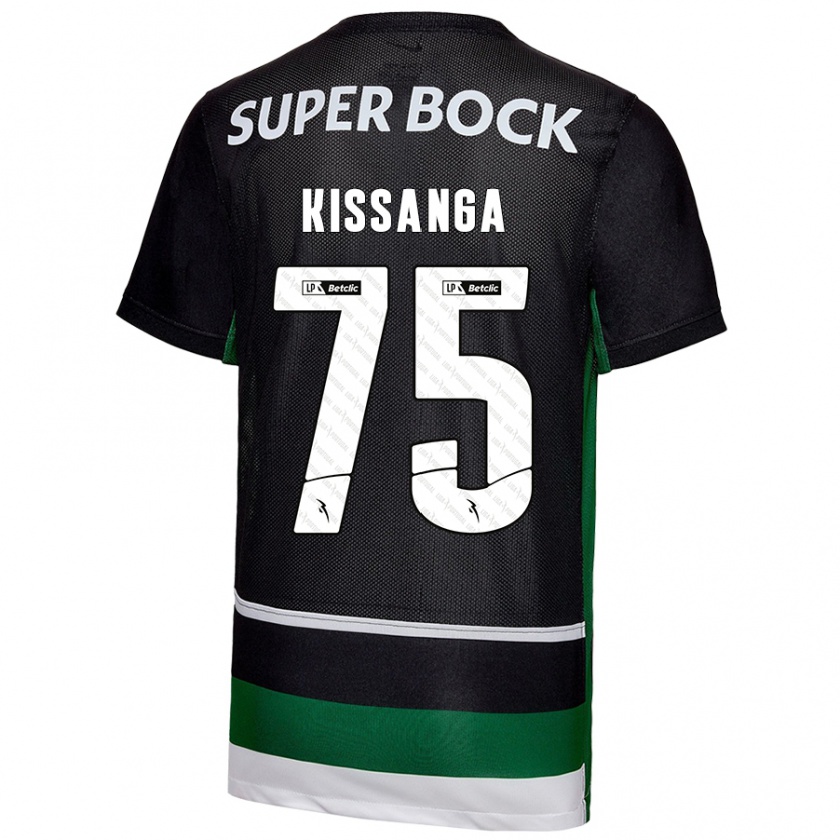 Kandiny Kinder Manuel Kissanga #75 Schwarz Weiß Grün Heimtrikot Trikot 2024/25 T-Shirt