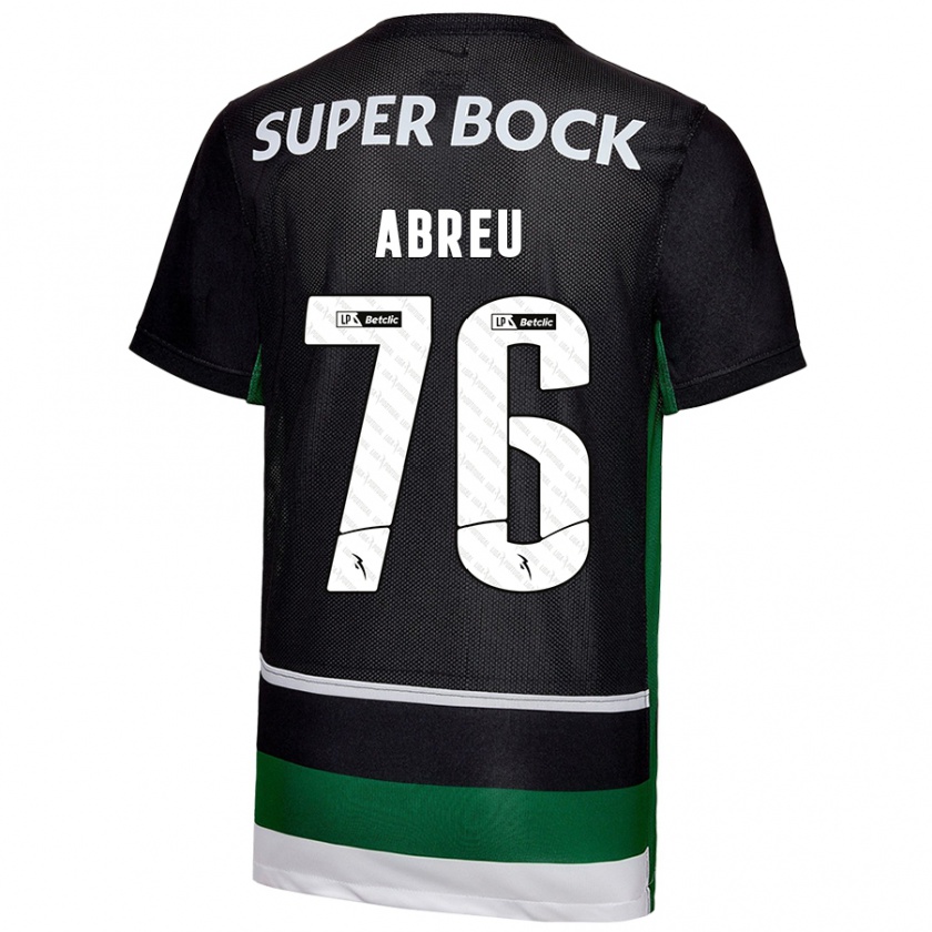 Kandiny Kinder Diogo Abreu #76 Schwarz Weiß Grün Heimtrikot Trikot 2024/25 T-Shirt