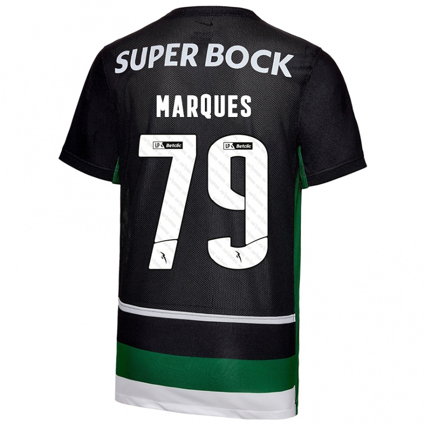 Kandiny Kinder Rodrigo Marquês #79 Schwarz Weiß Grün Heimtrikot Trikot 2024/25 T-Shirt