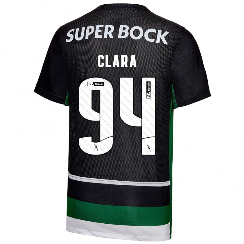 Kandiny Kinder Diogo Clara #94 Schwarz Weiß Grün Heimtrikot Trikot 2024/25 T-Shirt