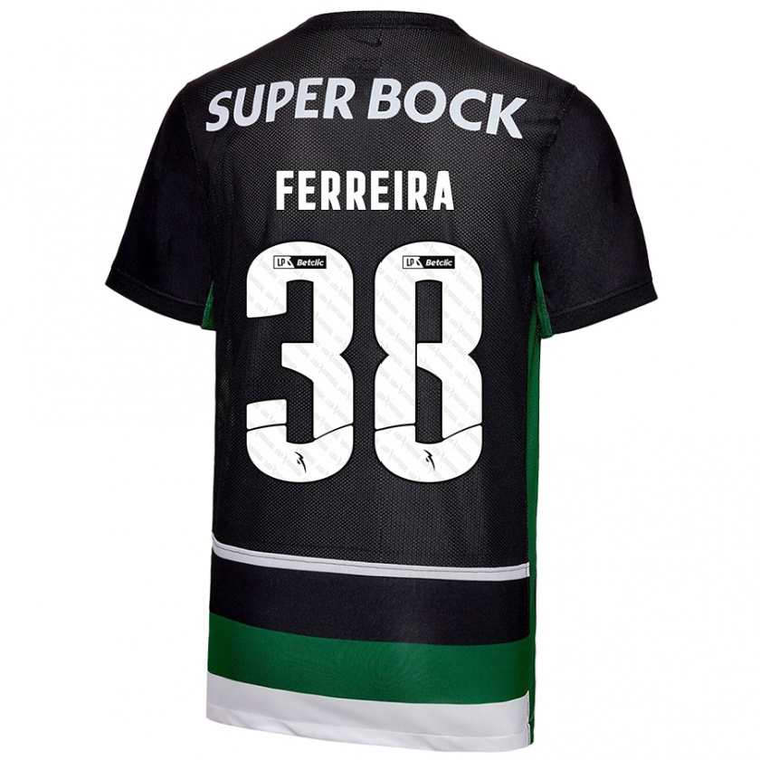 Kandiny Kinder Marta Ferreira #38 Schwarz Weiß Grün Heimtrikot Trikot 2024/25 T-Shirt