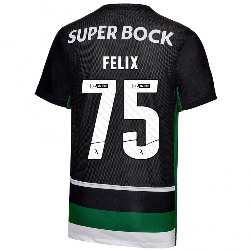 Kandiny Kinder Vando Félix #75 Schwarz Weiß Grün Heimtrikot Trikot 2024/25 T-Shirt