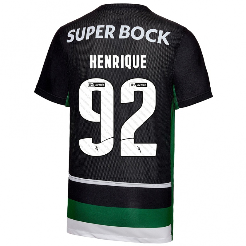 Kandiny Kinder Eduardo Henrique #92 Schwarz Weiß Grün Heimtrikot Trikot 2024/25 T-Shirt