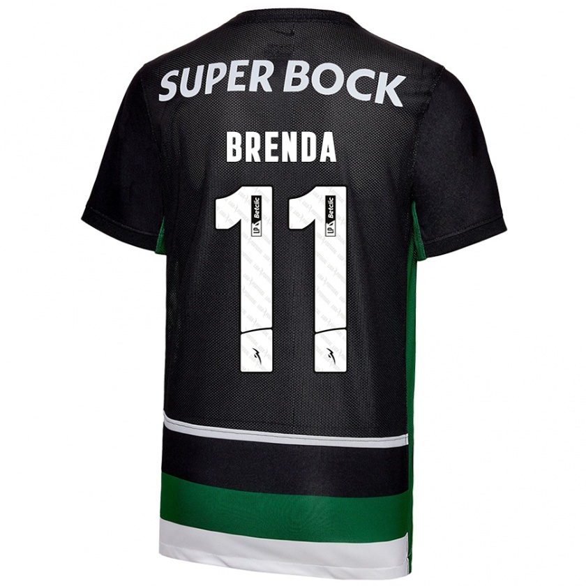 Kandiny Kinder Brenda Pérez Soler #11 Schwarz Weiß Grün Heimtrikot Trikot 2024/25 T-Shirt