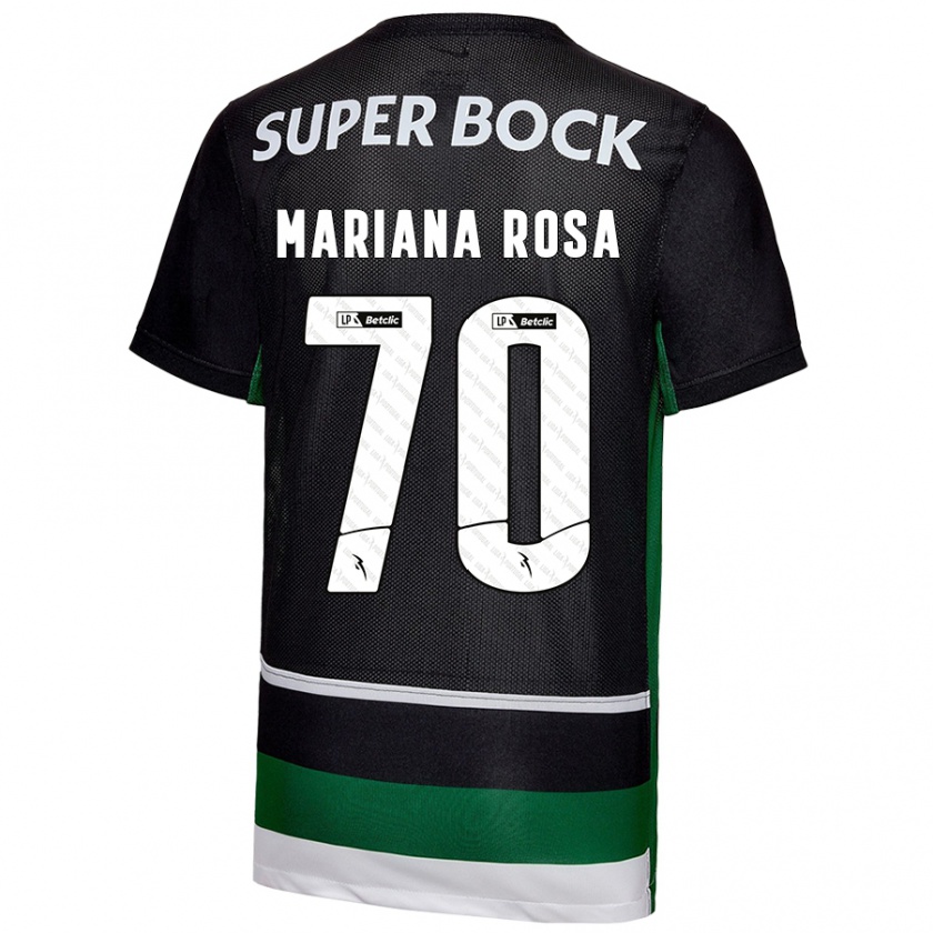 Kandiny Kinder Mariana Silva Pinto Vilaça Da Rosa #70 Schwarz Weiß Grün Heimtrikot Trikot 2024/25 T-Shirt