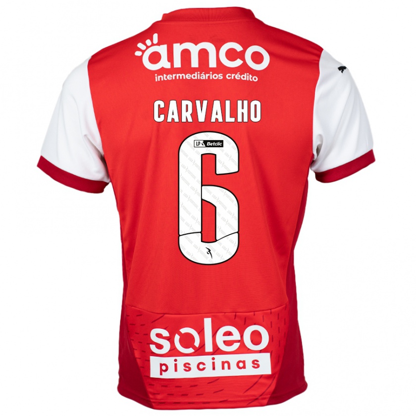 Kandiny Kinder Vitor Carvalho #6 Rot Weiß Heimtrikot Trikot 2024/25 T-Shirt