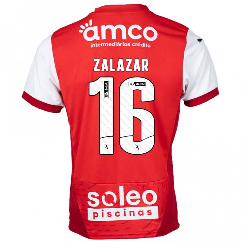 Kandiny Kinder Rodrigo Zalazar #16 Rot Weiß Heimtrikot Trikot 2024/25 T-Shirt