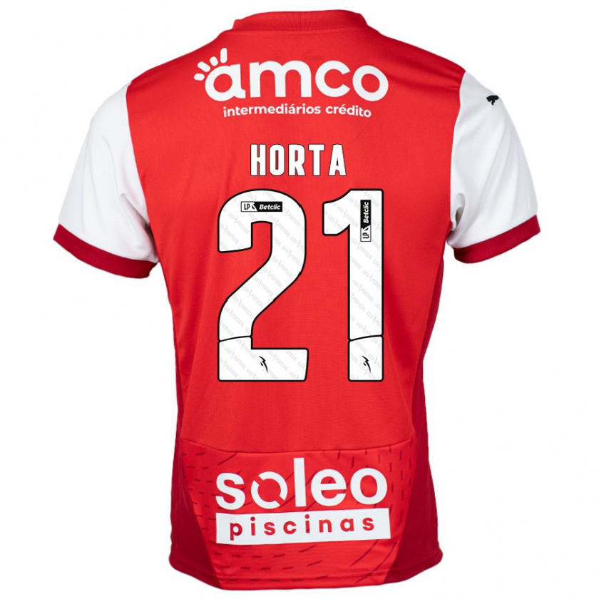 Kandiny Kinder Ricardo Horta #21 Rot Weiß Heimtrikot Trikot 2024/25 T-Shirt