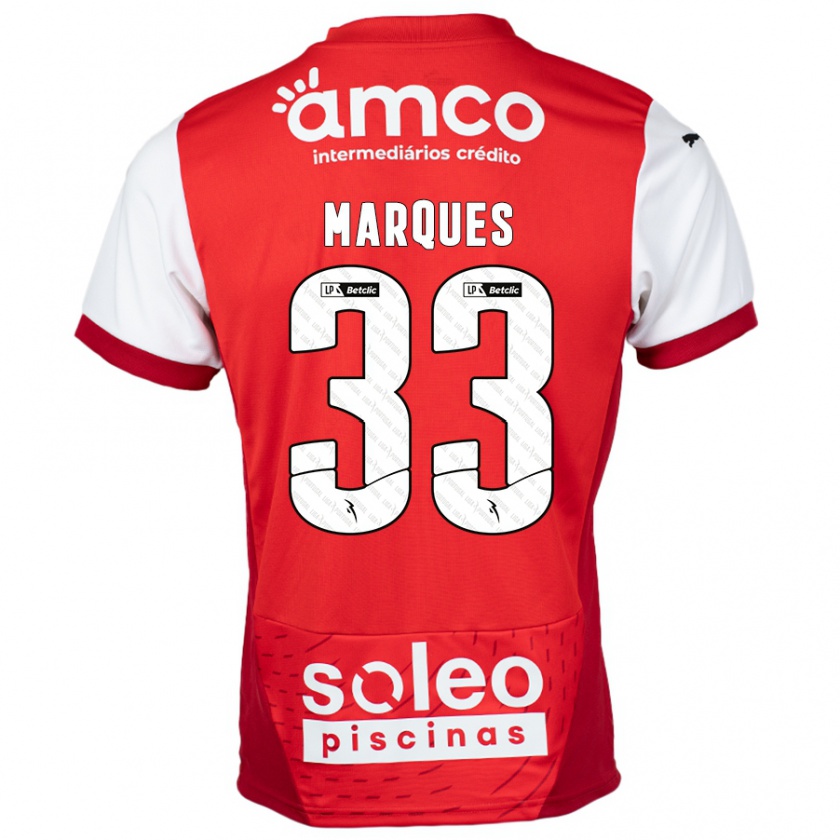 Kandiny Kinder João Marques #33 Rot Weiß Heimtrikot Trikot 2024/25 T-Shirt